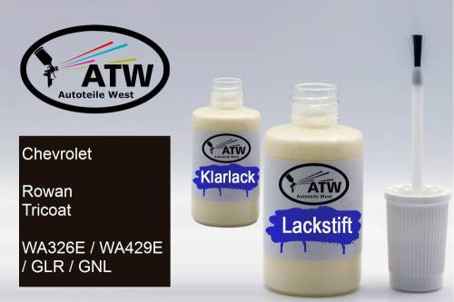 Chevrolet, Rowan Tricoat, WA326E / WA429E / GLR / GNL: 20ml Lackstift + 20ml Klarlack - Set, von ATW Autoteile West.